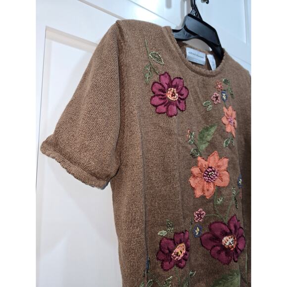 Alfred Dunner Embroidered Floral Sweater Top - Petite XL - Picture 3 of 12